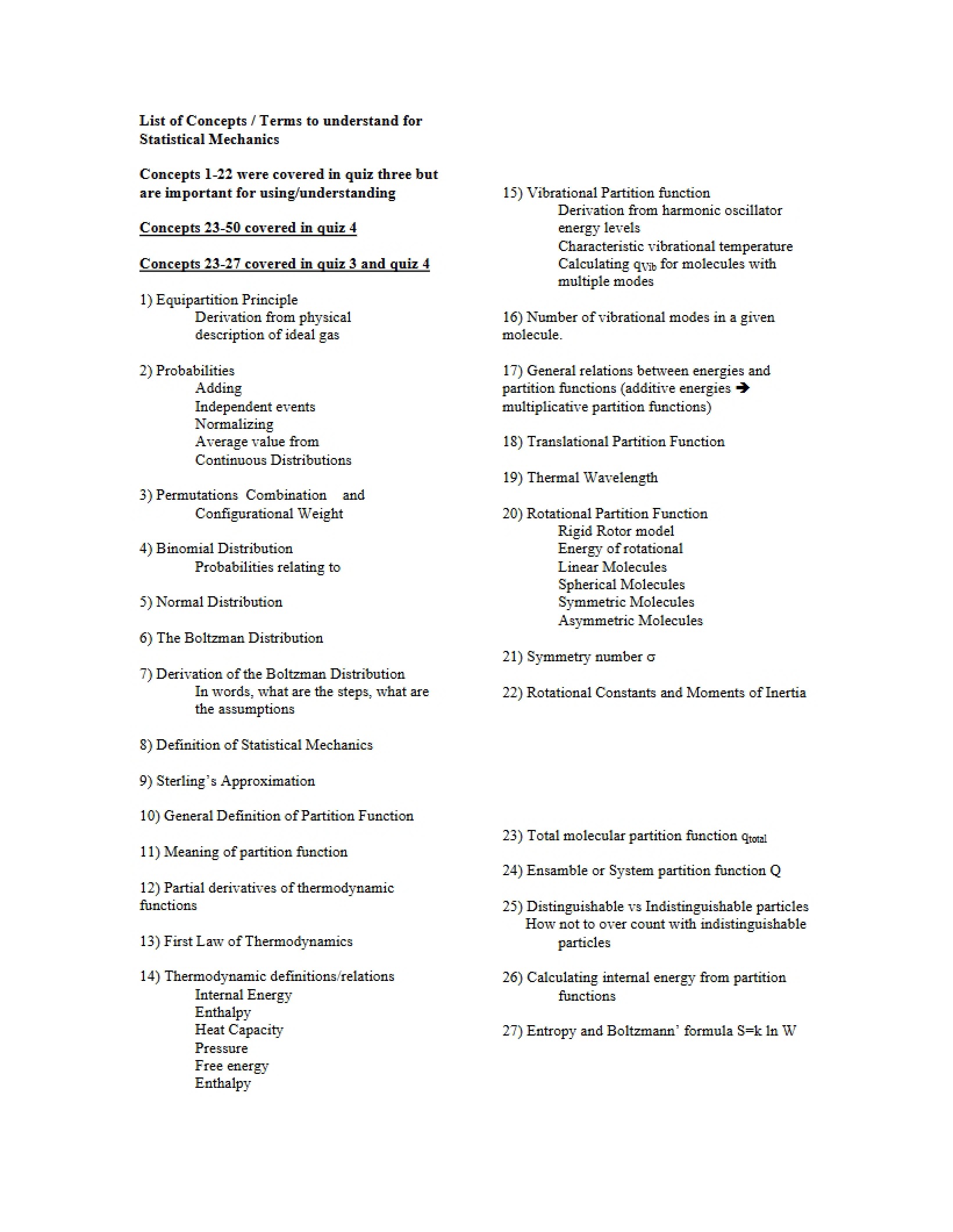 Quiz 4 Concept List