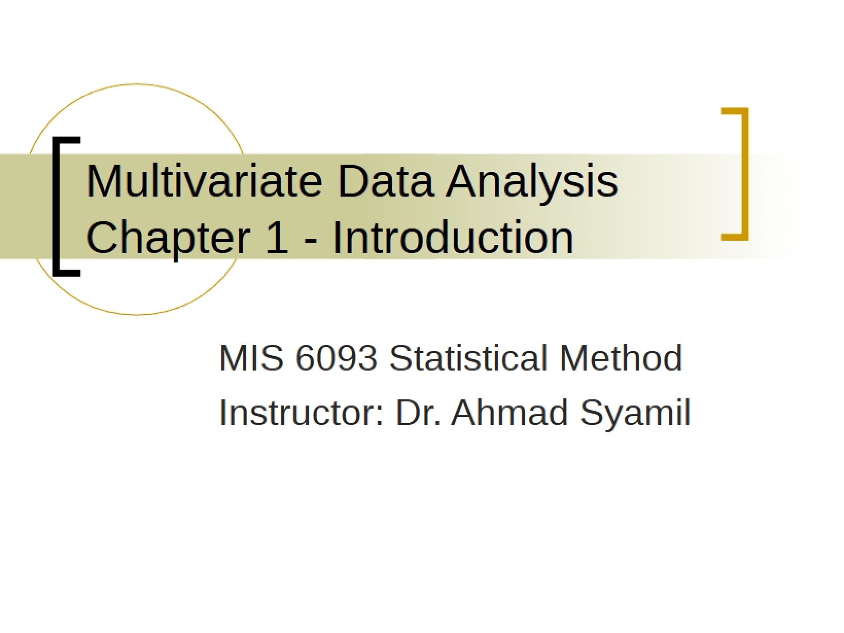 Analysis of Multivariate Data