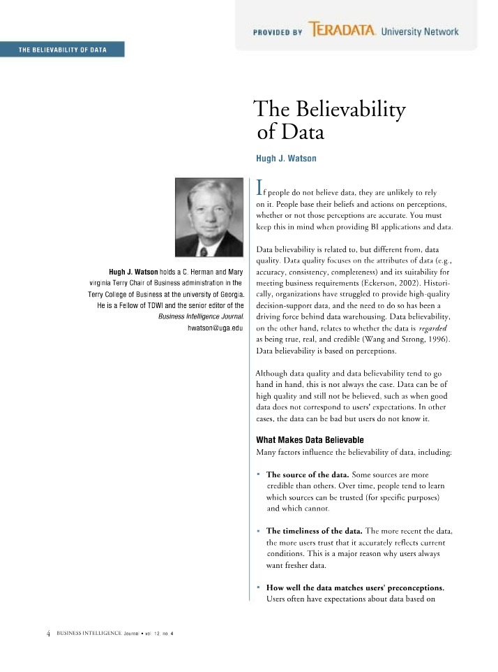 Data Believability
