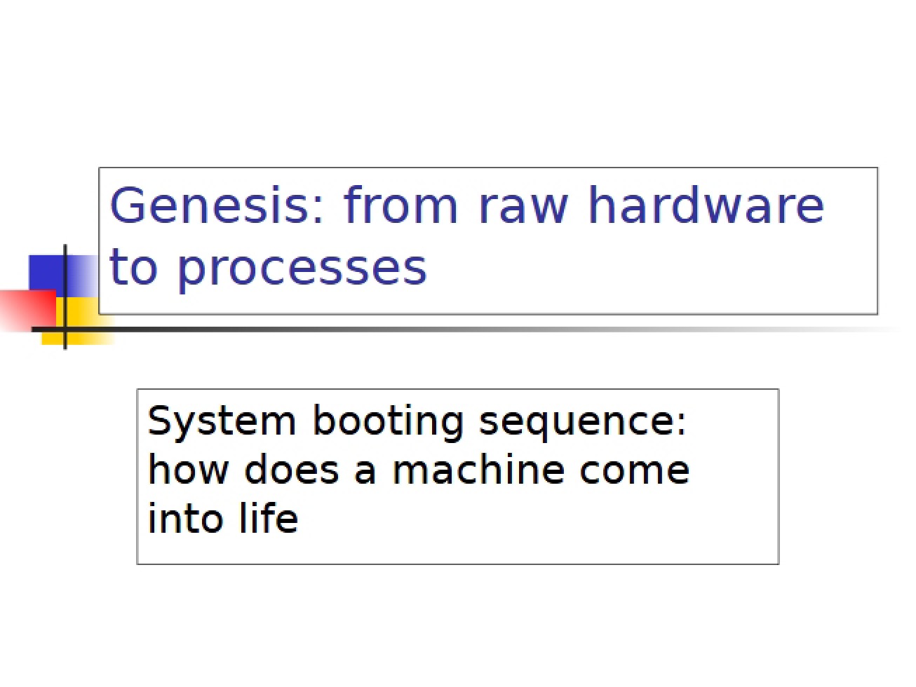 Genesis of Operating Systems from Lecture Ten