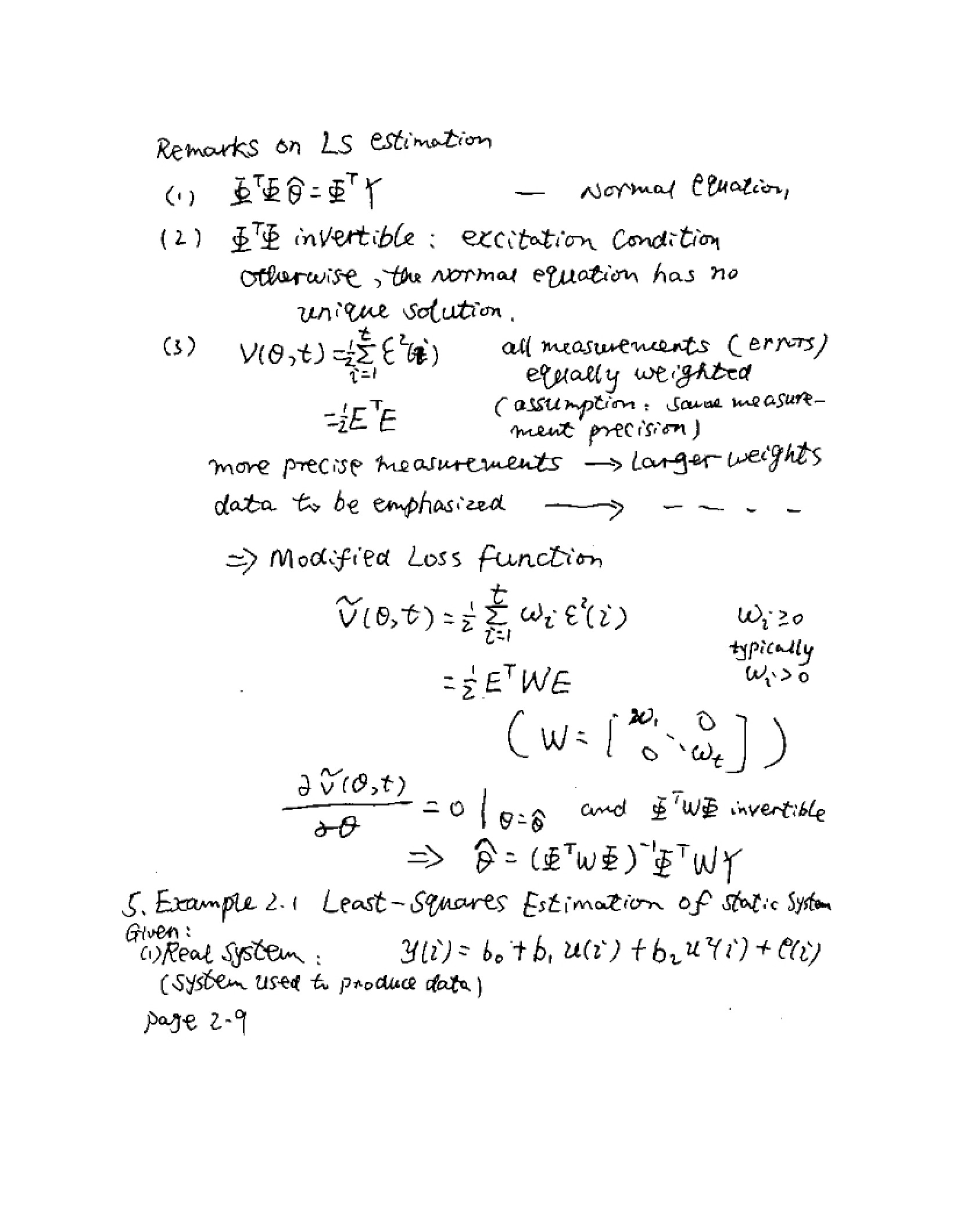 LS Estimation Remarks