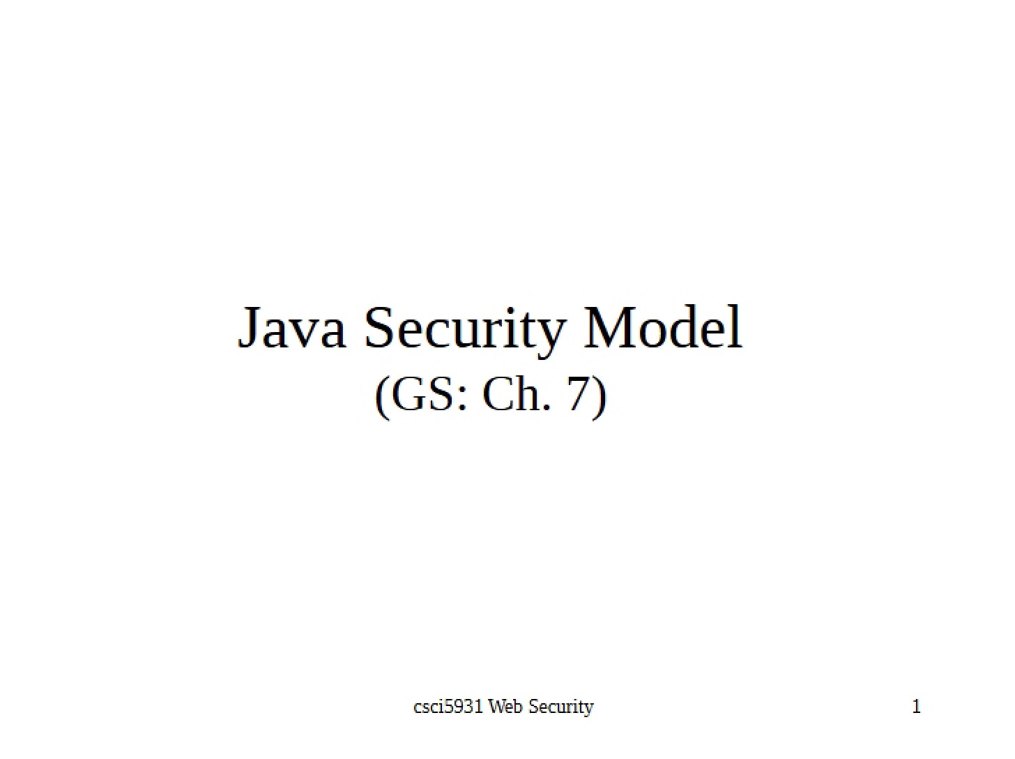 Java Security Model