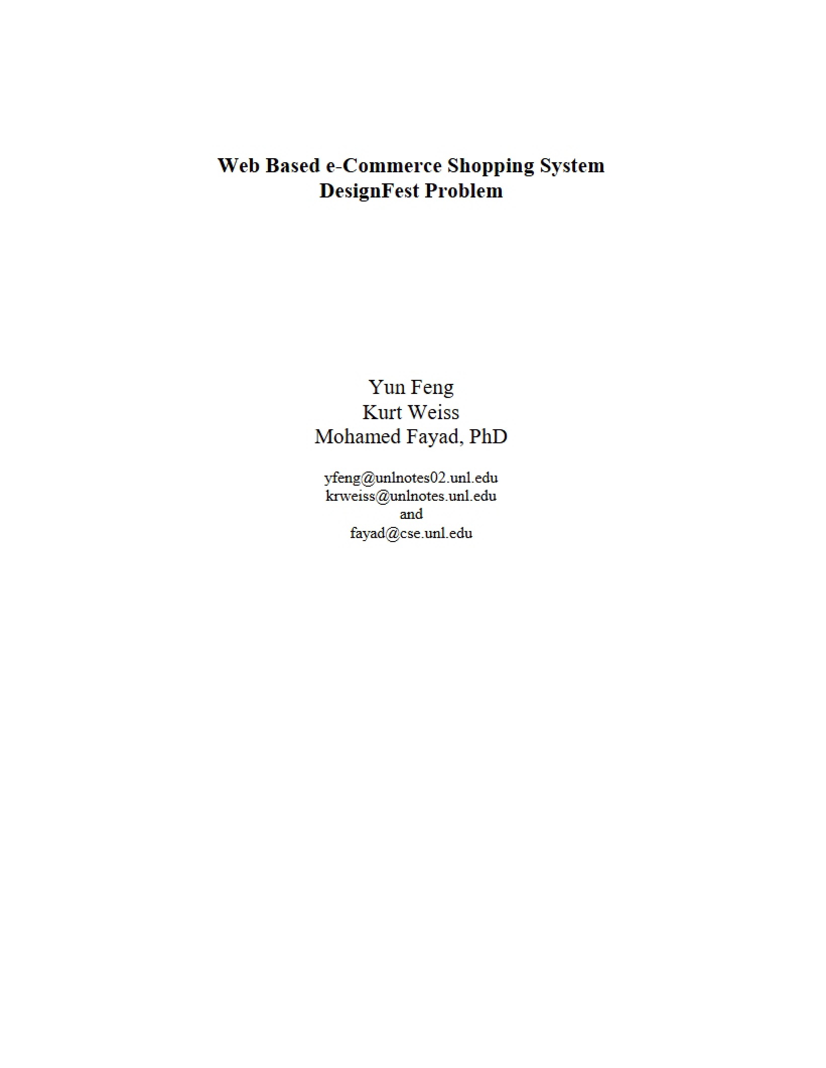 Shopping System for Web-Based E-Commerce