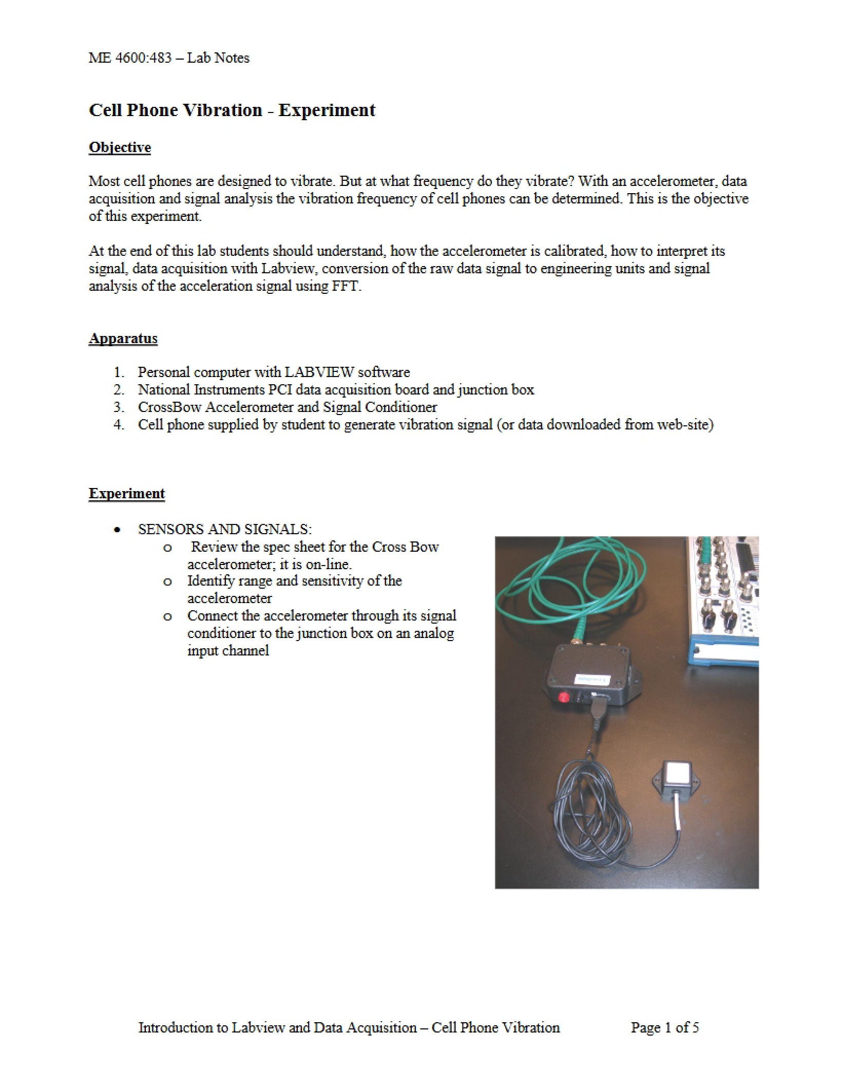 Experiment Vibration of Cell Phones