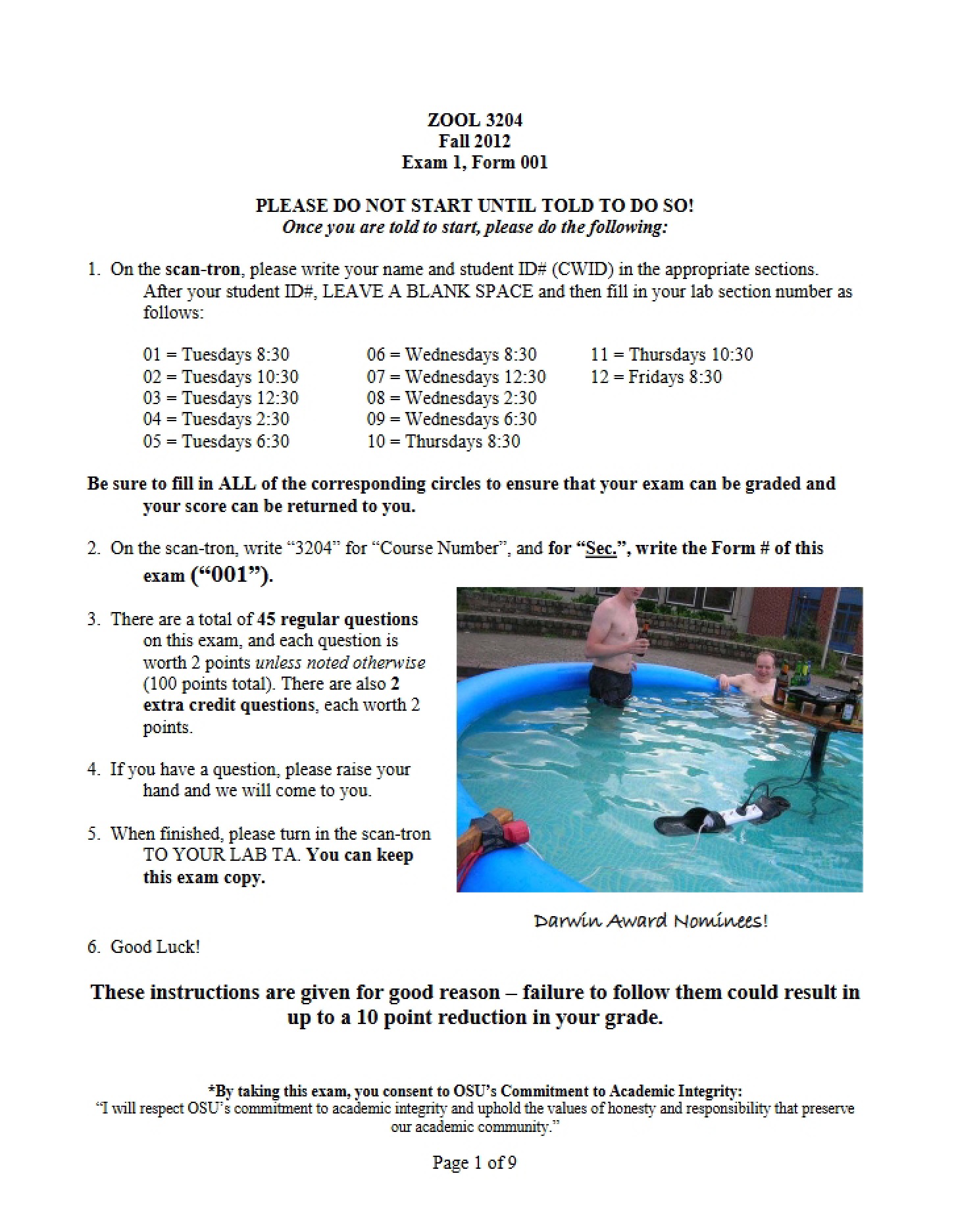 Form 001 Fall 2012 Exam 1