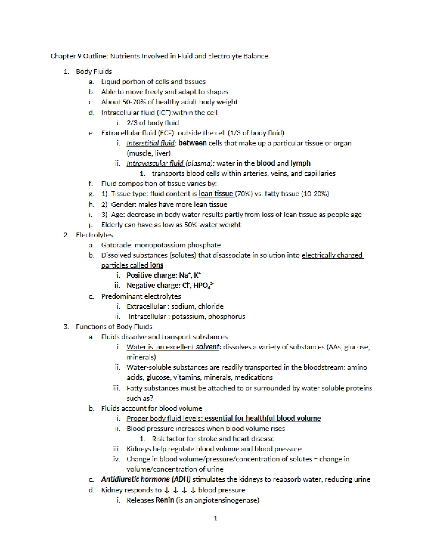 Physiological Fluid Balance Section 9