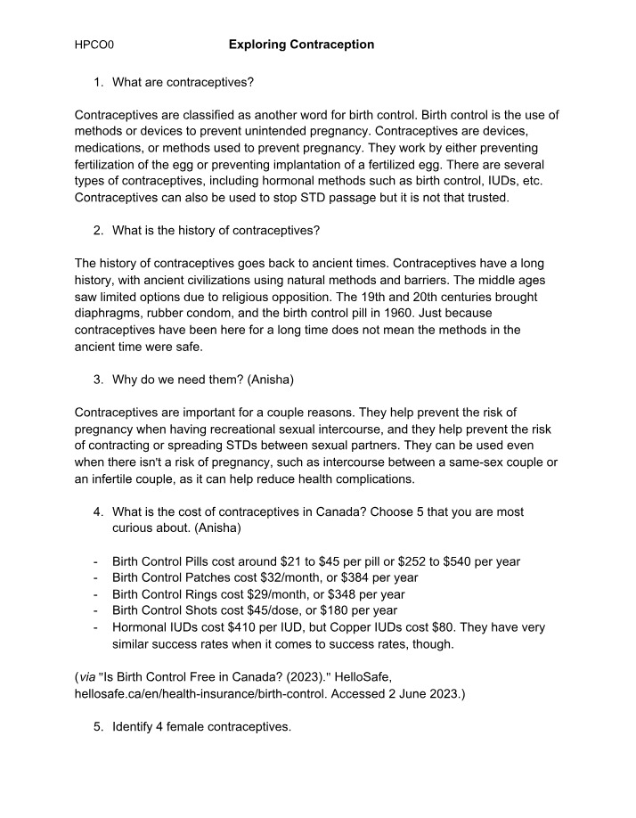 Birth Control - History, Types, and Costs
