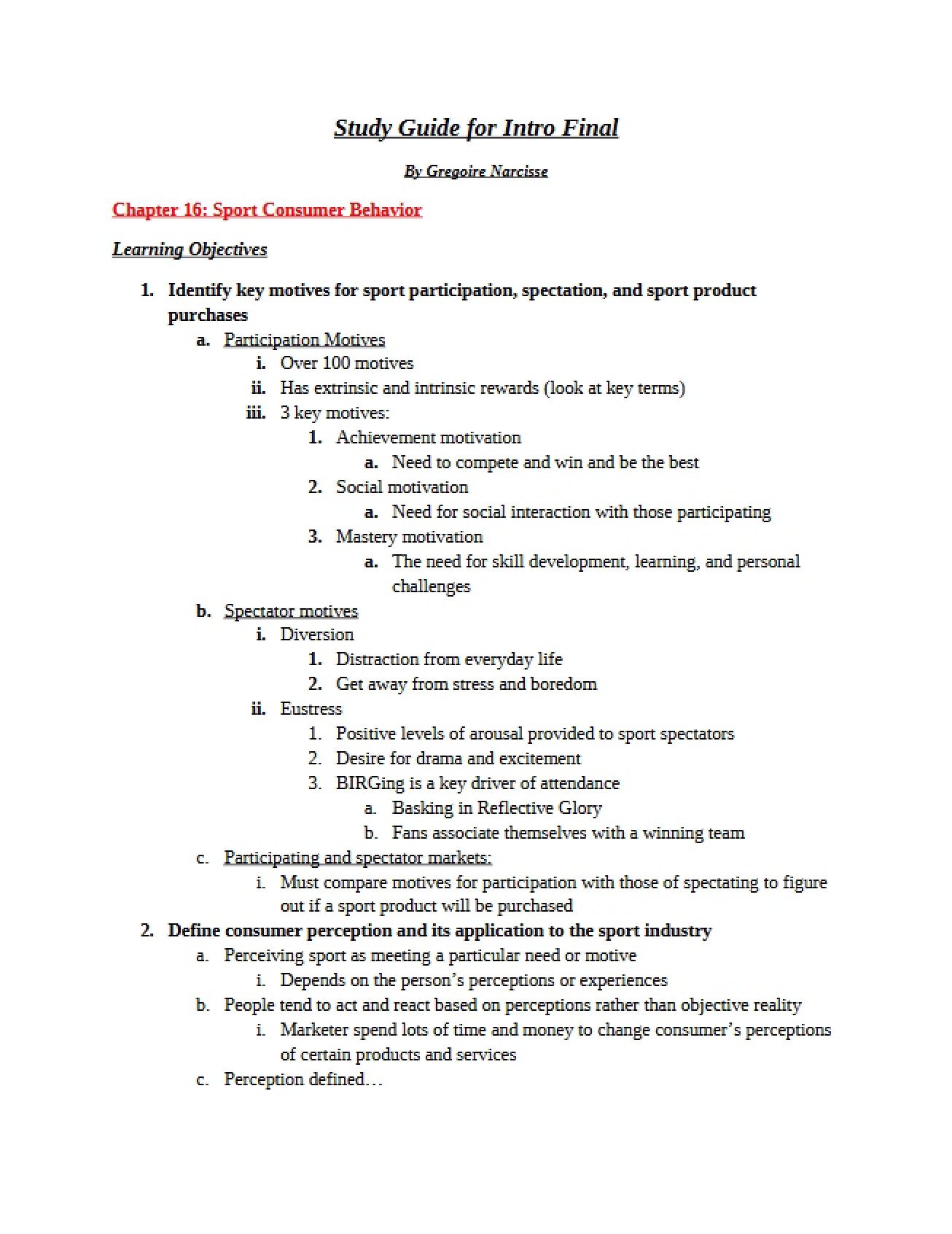 Consumer Behavior in Sport Ch 16