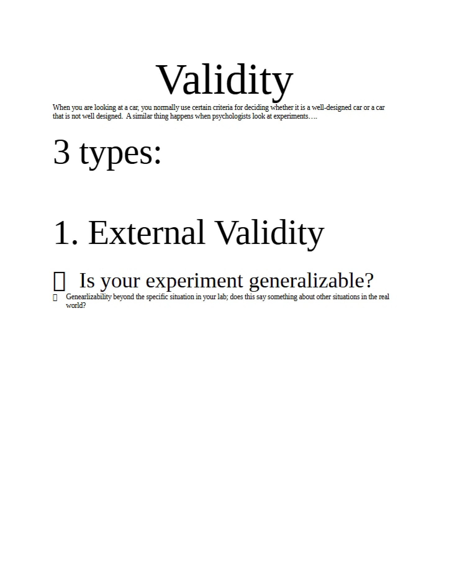 Concepts of Validity
