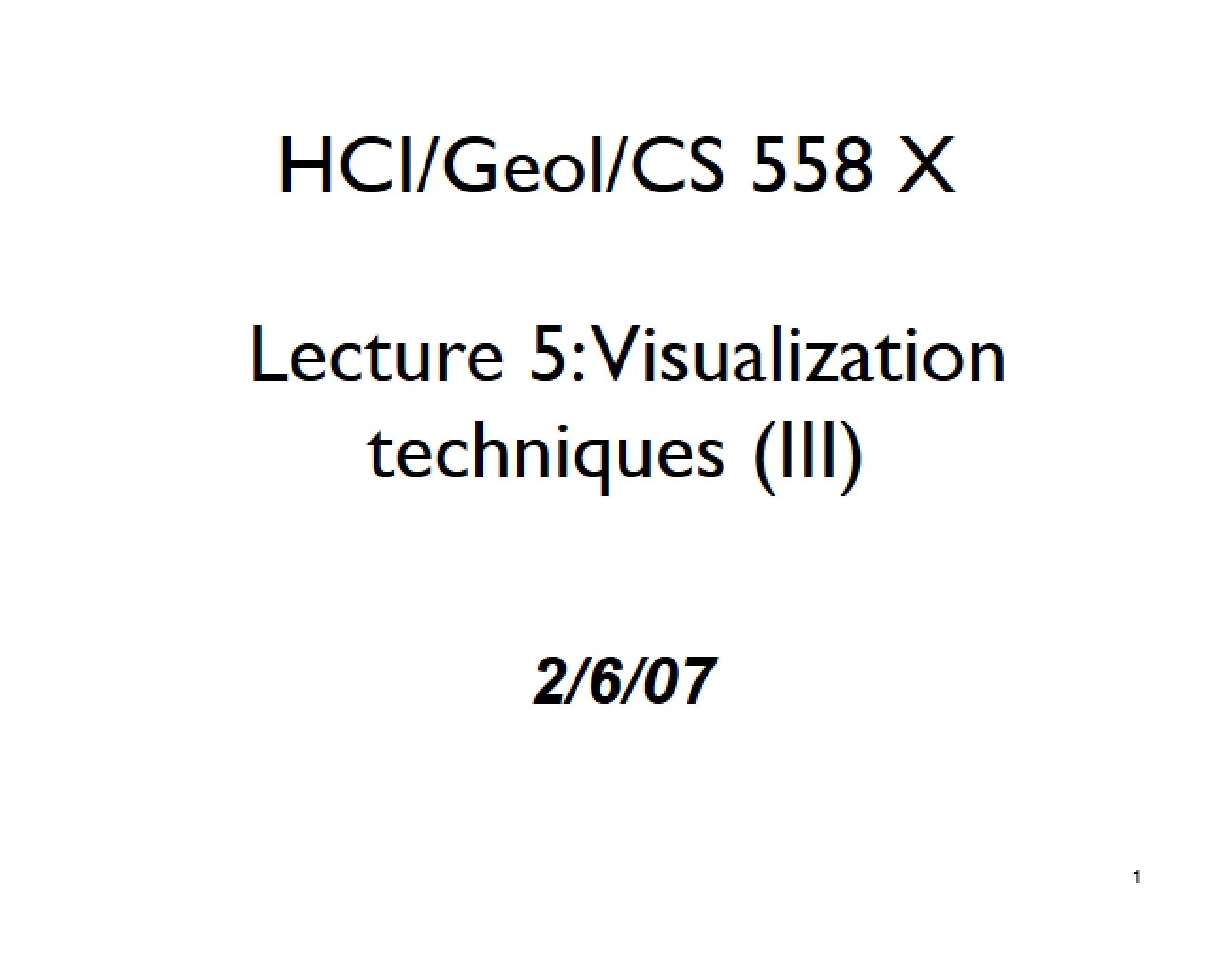 Fifth Lecture in the 3D Visualization Series