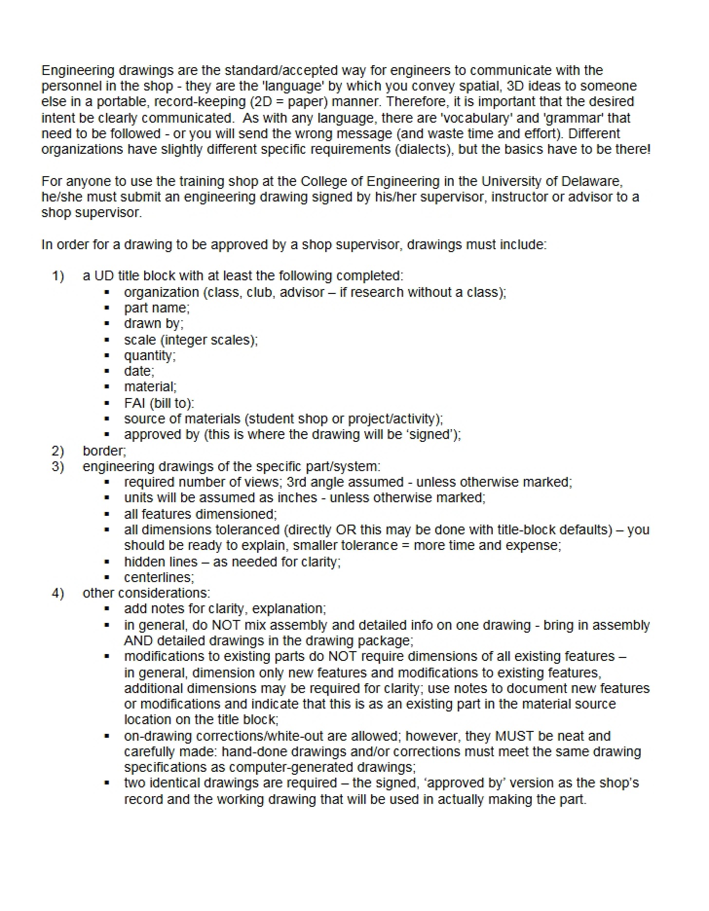 Guidelines for Drawings