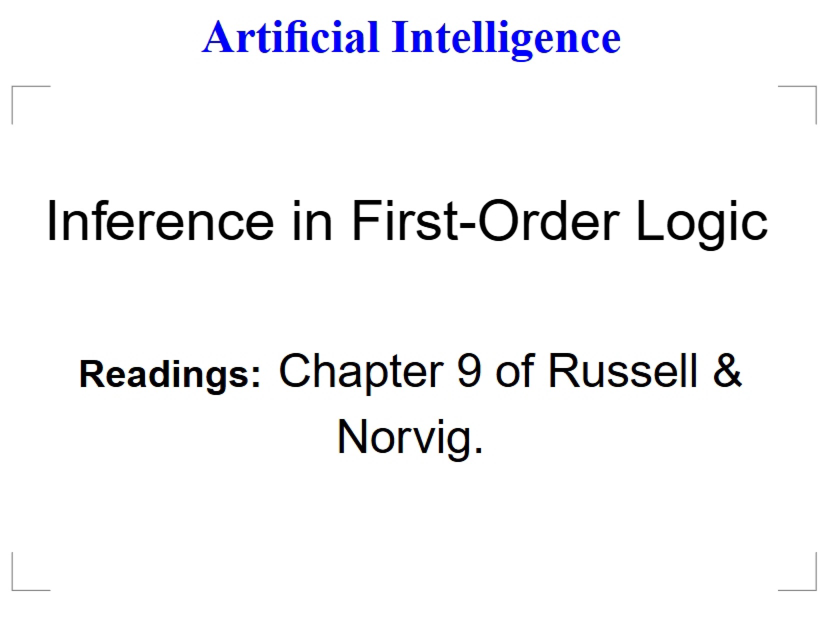 First-Order Logic Inference