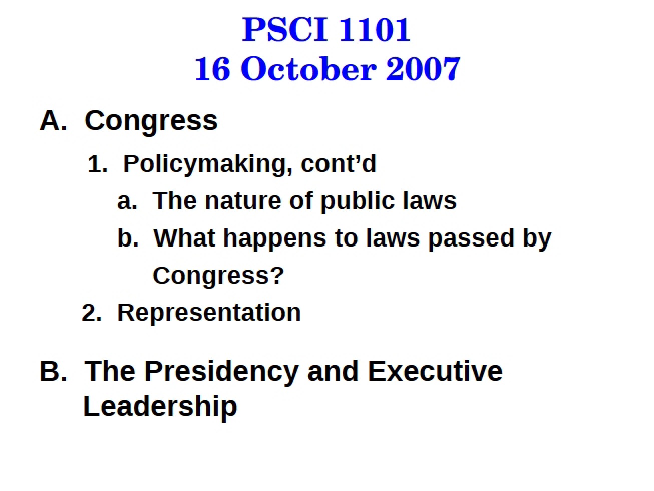 Overview of Public Laws