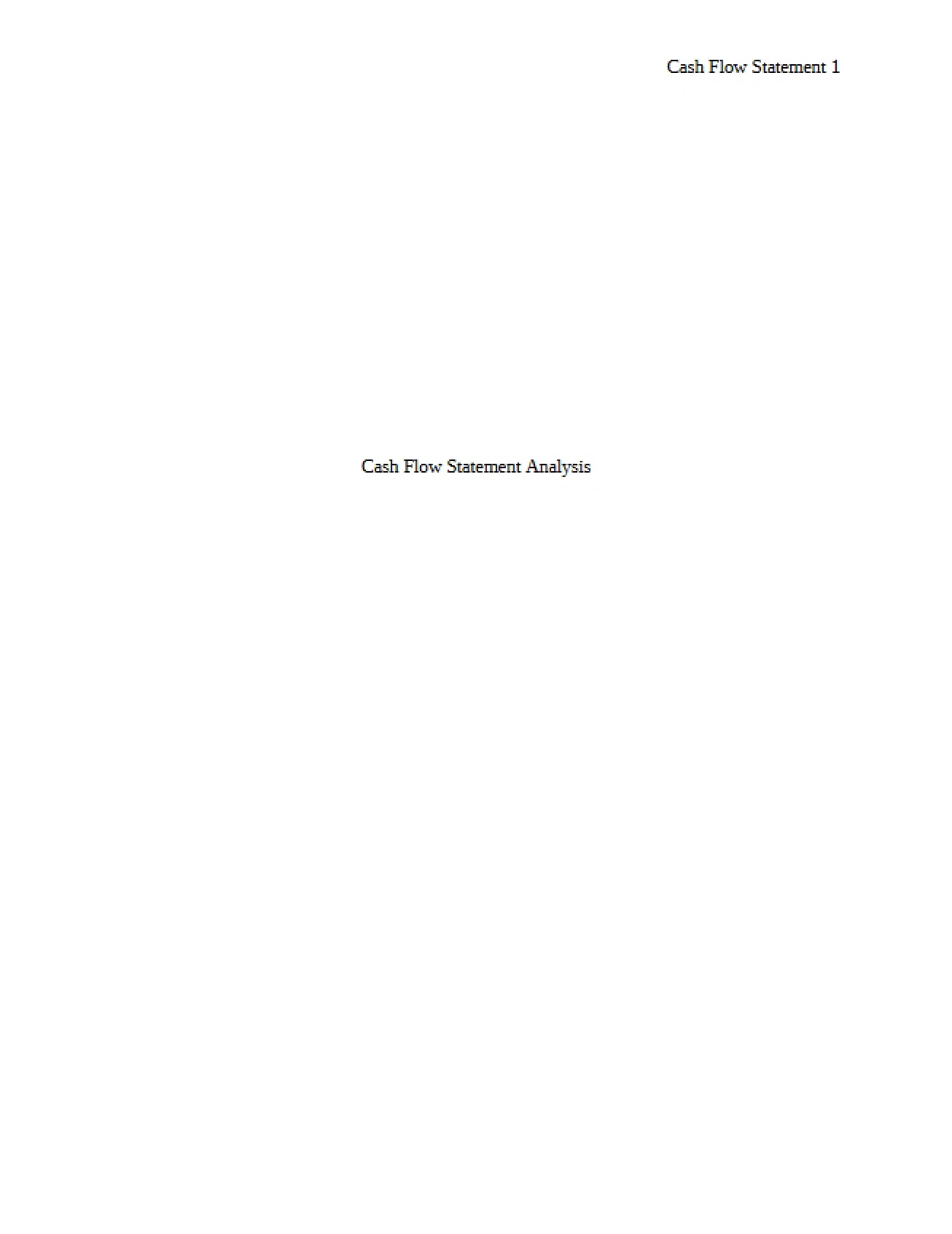 Analyzing Cash Flow Statements - ACC 230