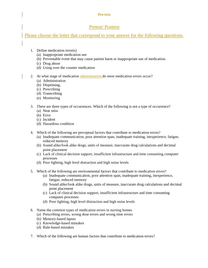 CF Comments - Pre-test