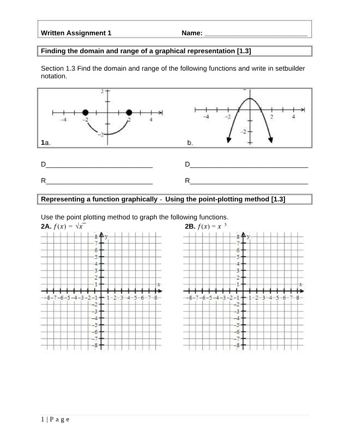 Written Assignment Number 1