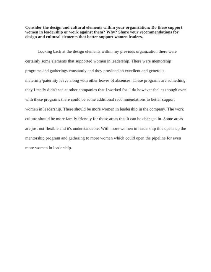 Journal on Cultural Elements and Design in My Organization