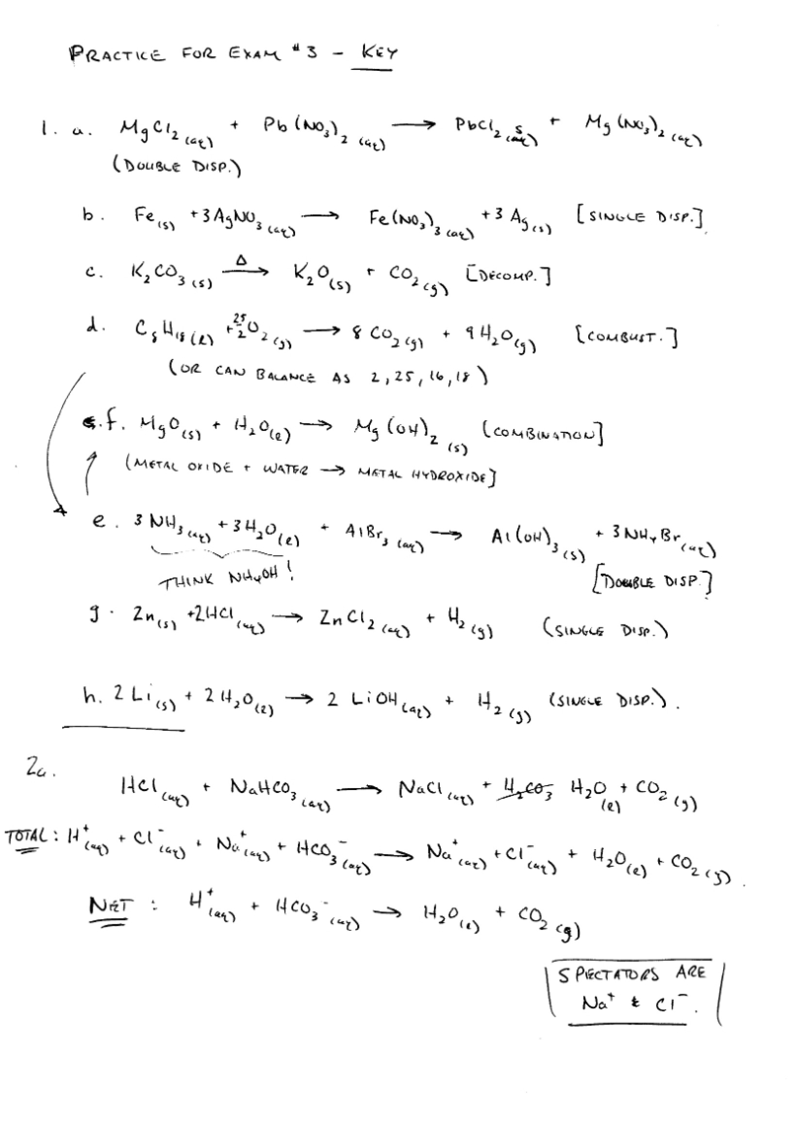 Key for Practice Exam