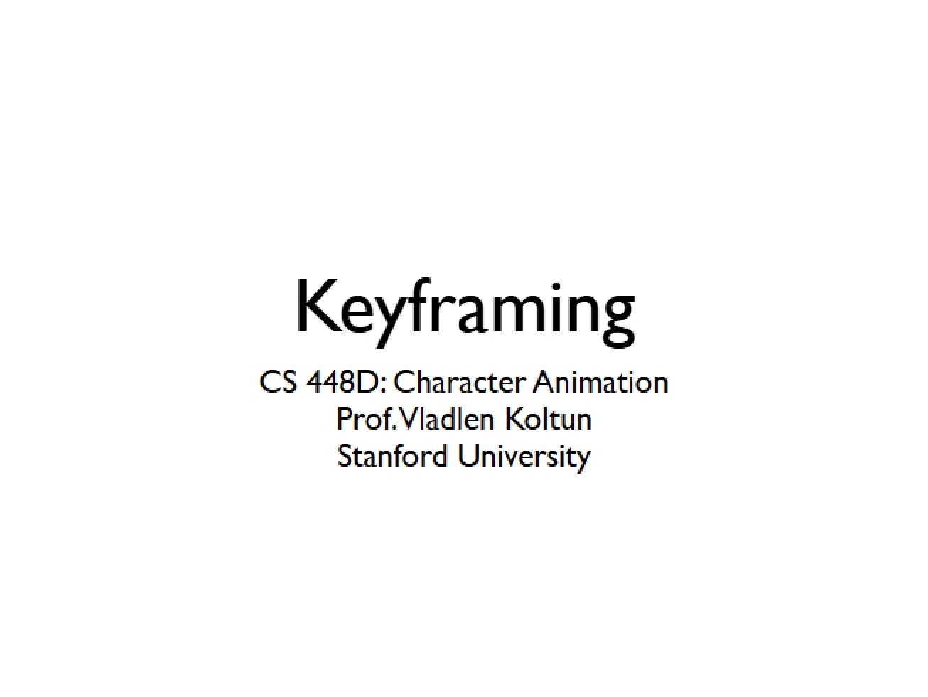 Introduction to Keyframing