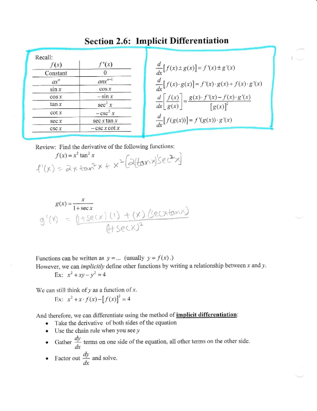 Material from Section 2.6