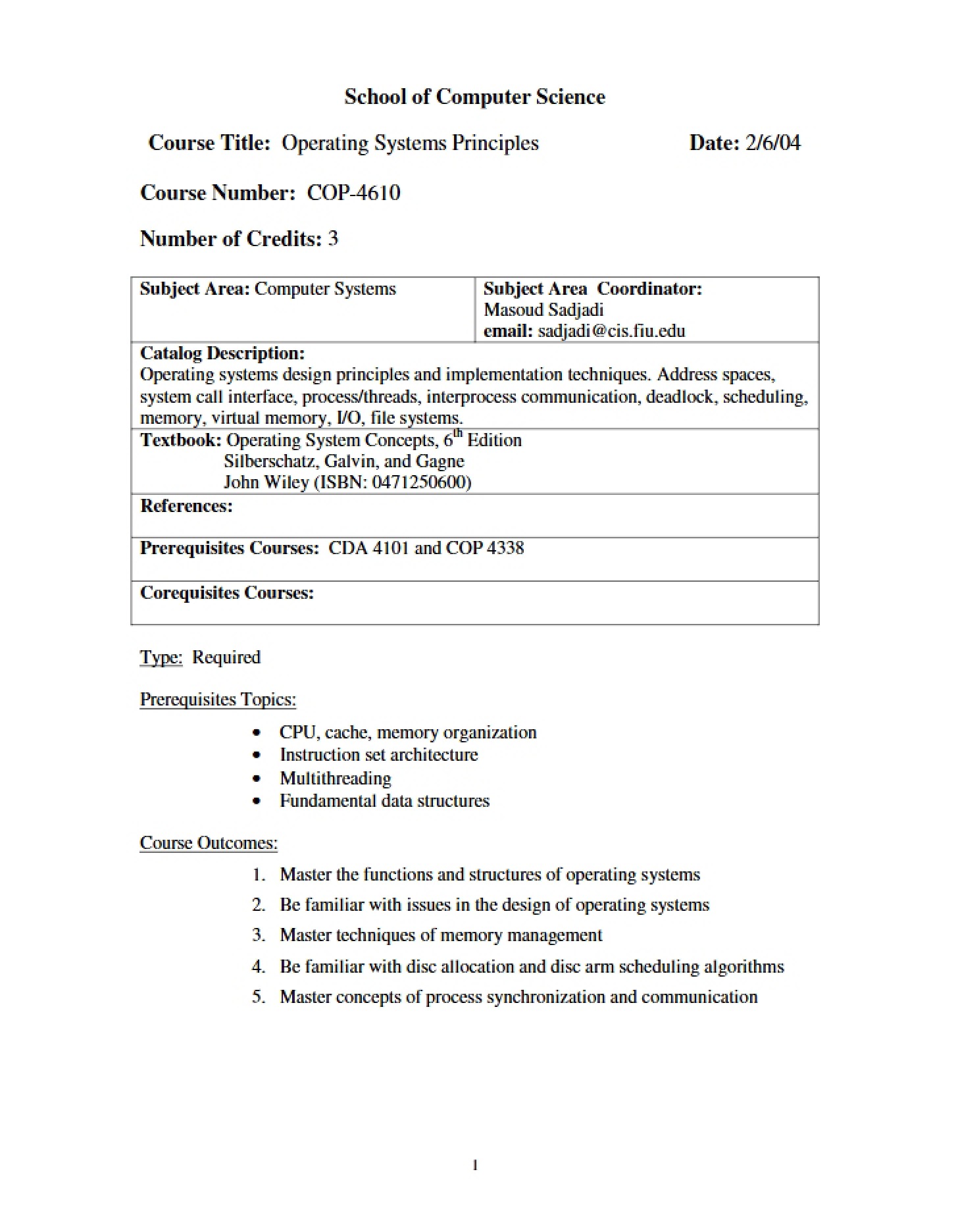 Student Syllabus