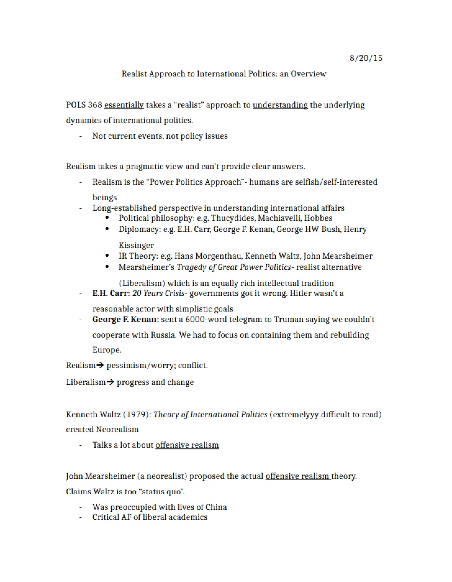 Lecture Notes Aug 20, 2015