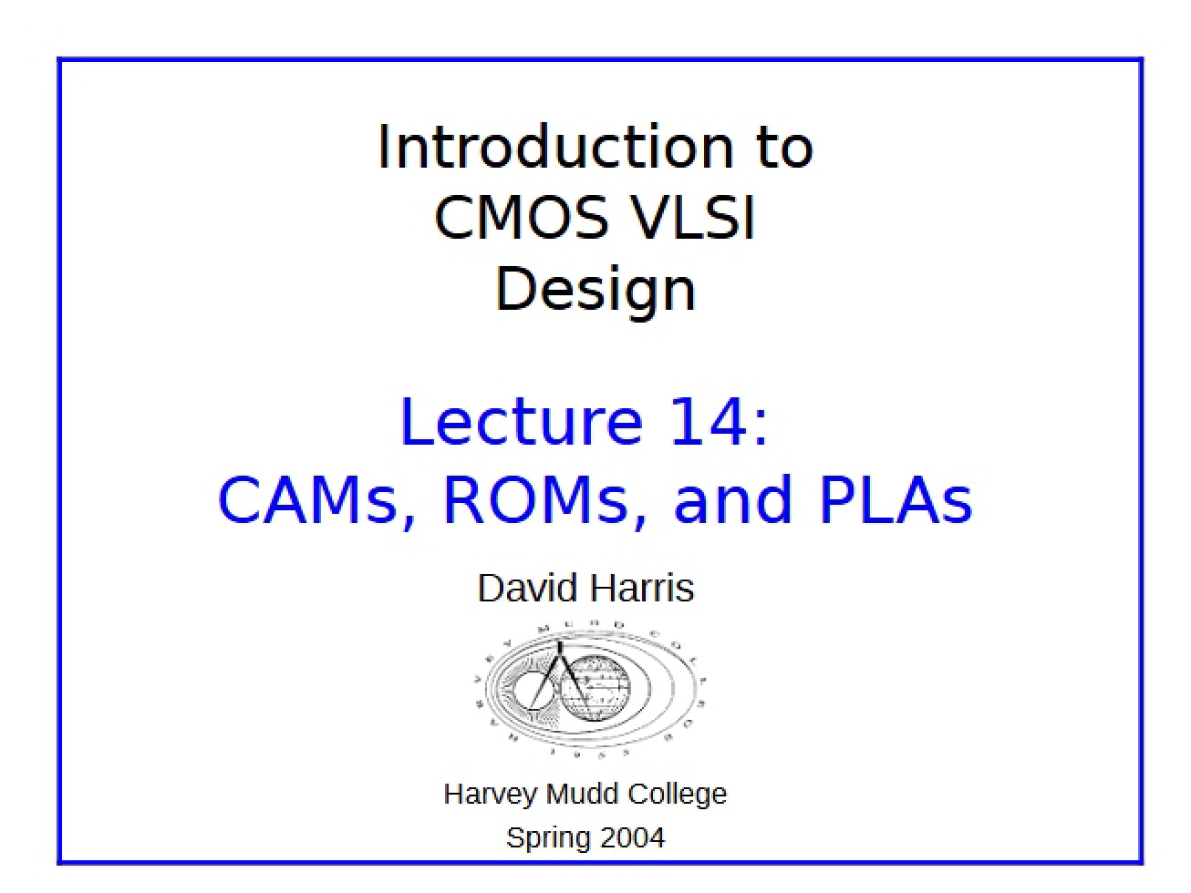 CMOS VLSI Design Intro