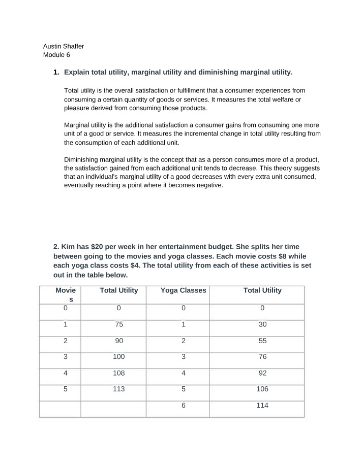 Exercises for Module 6