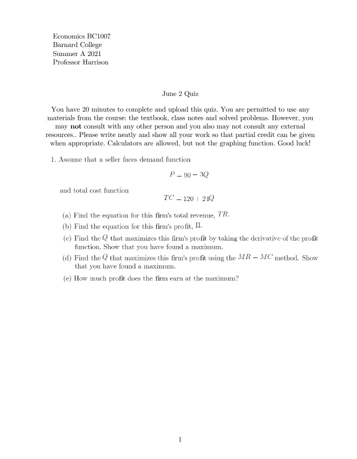 Maximizing Profit - Deriving Revenue and Profit Equations