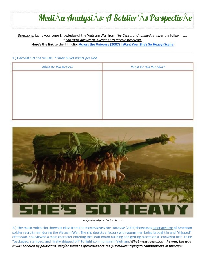 Media Analysis of a Soldier's Perspective