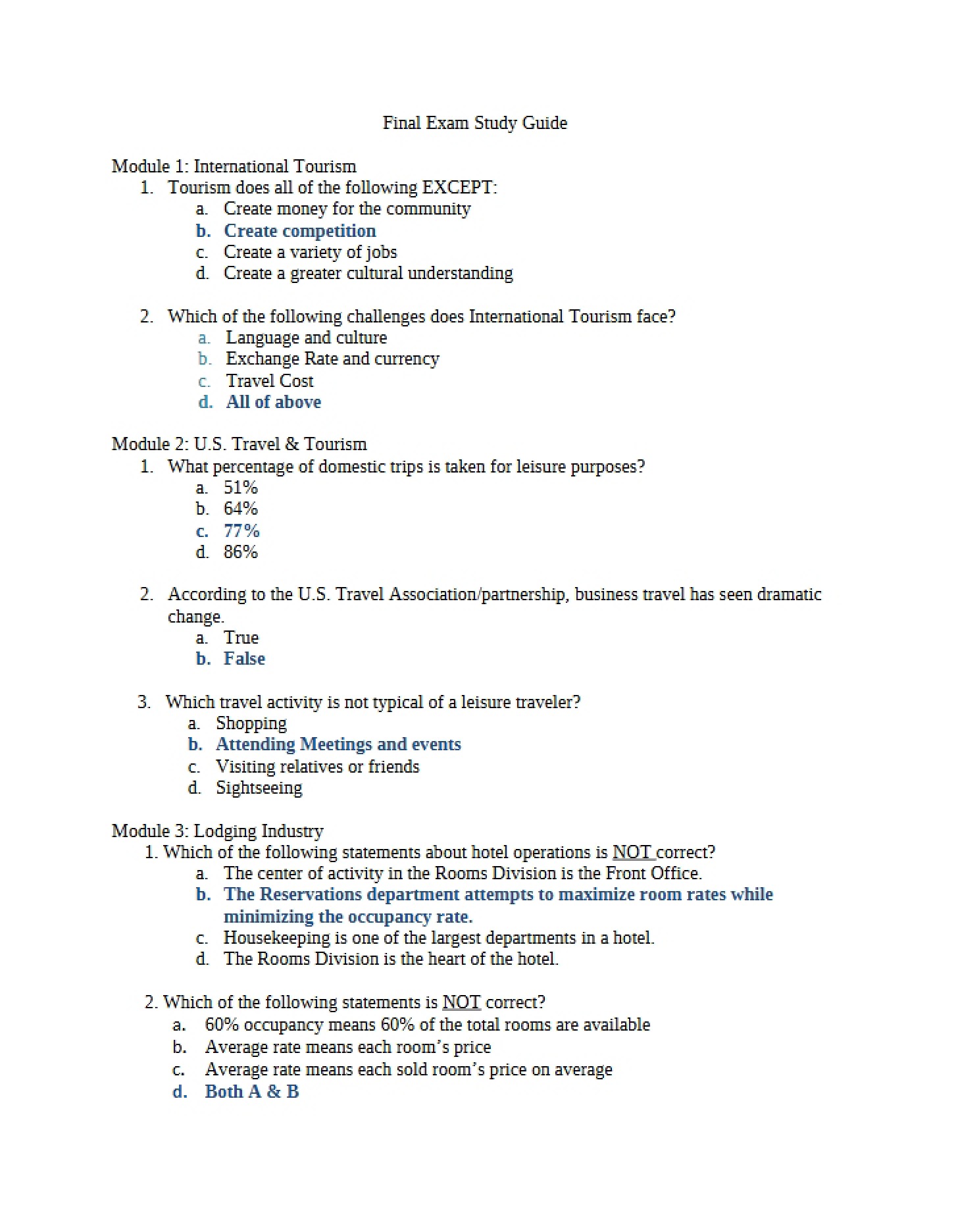 Comprehensive Final Prep Manual