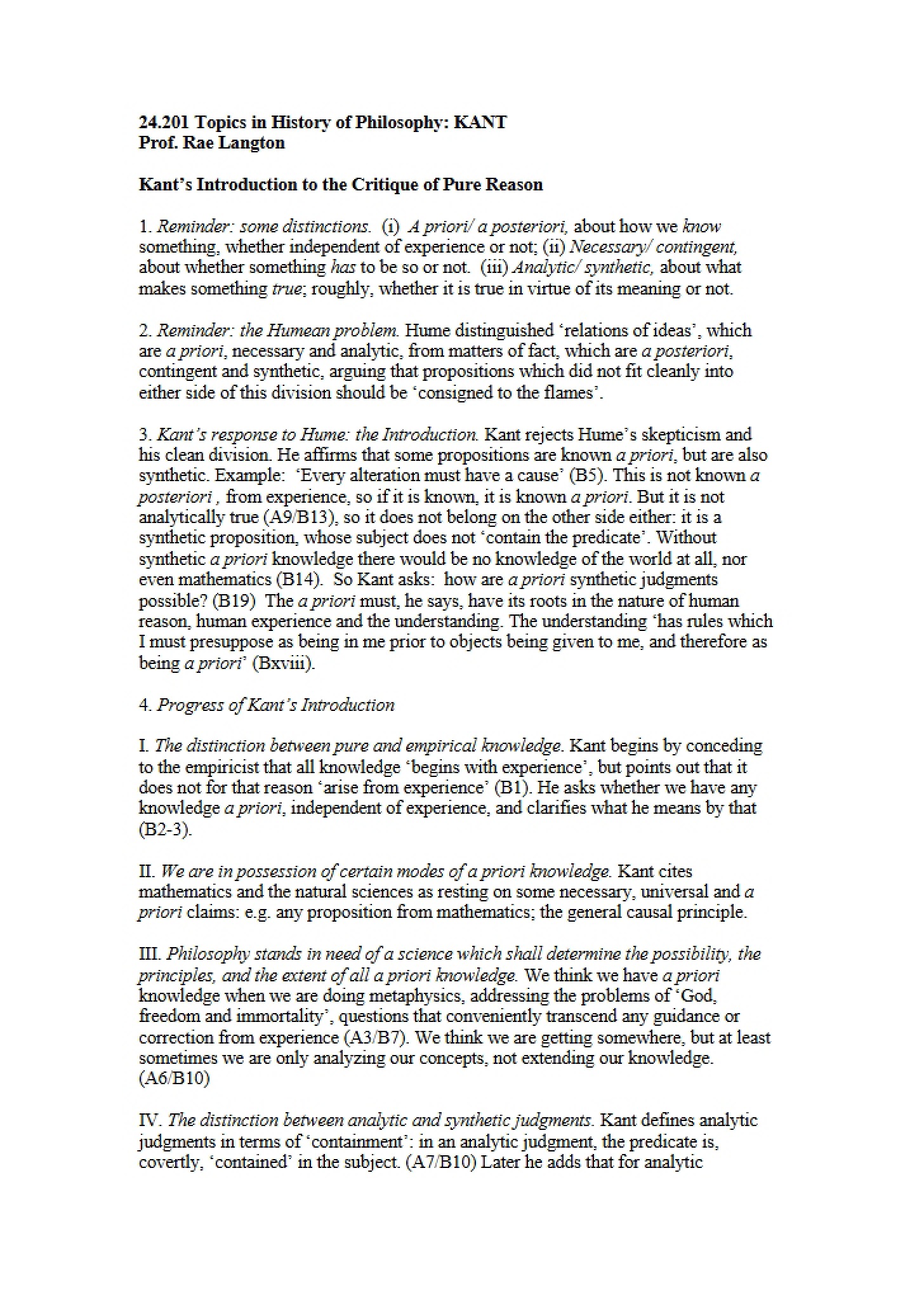 Kant Study Guide