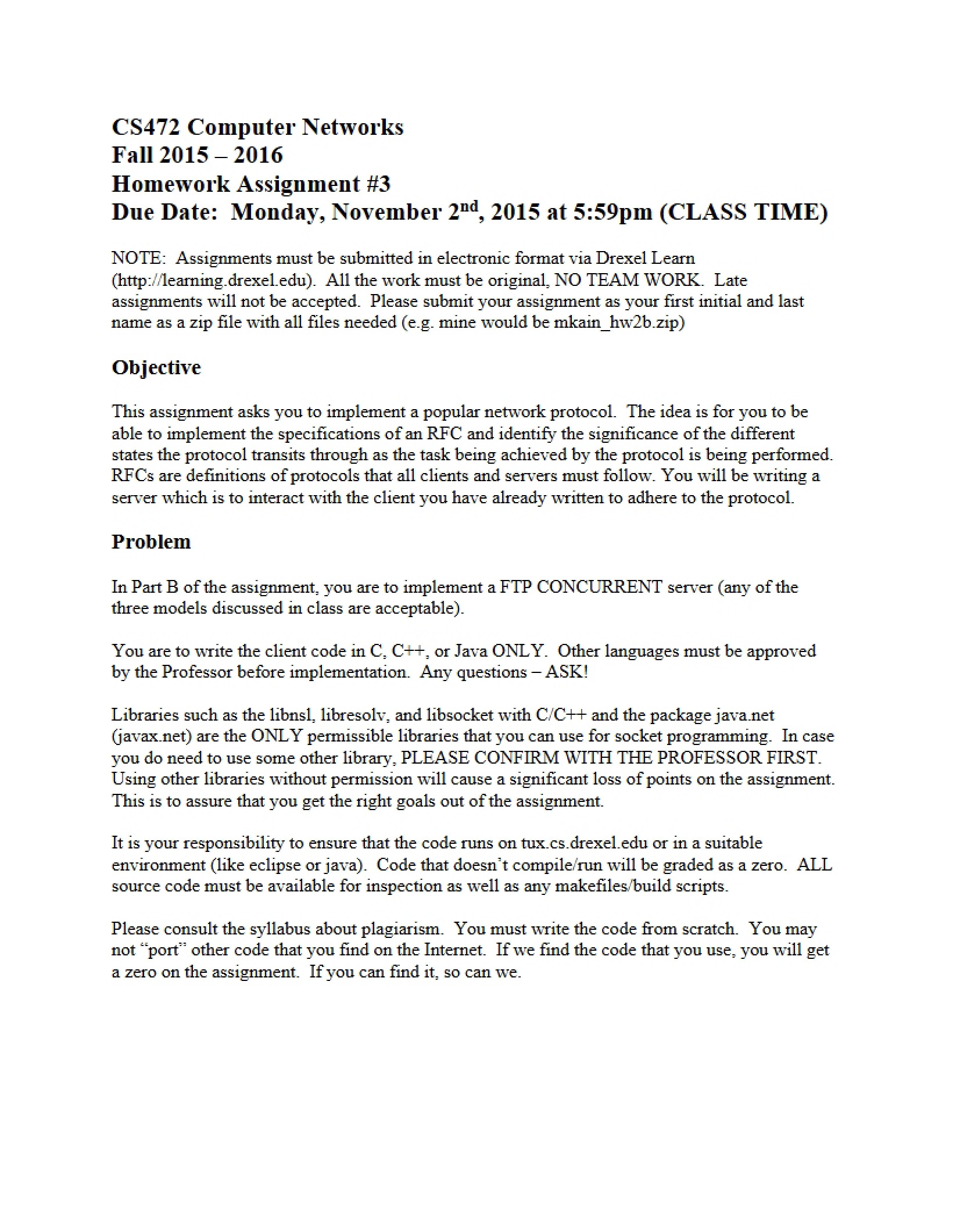 Homework Three - Networks