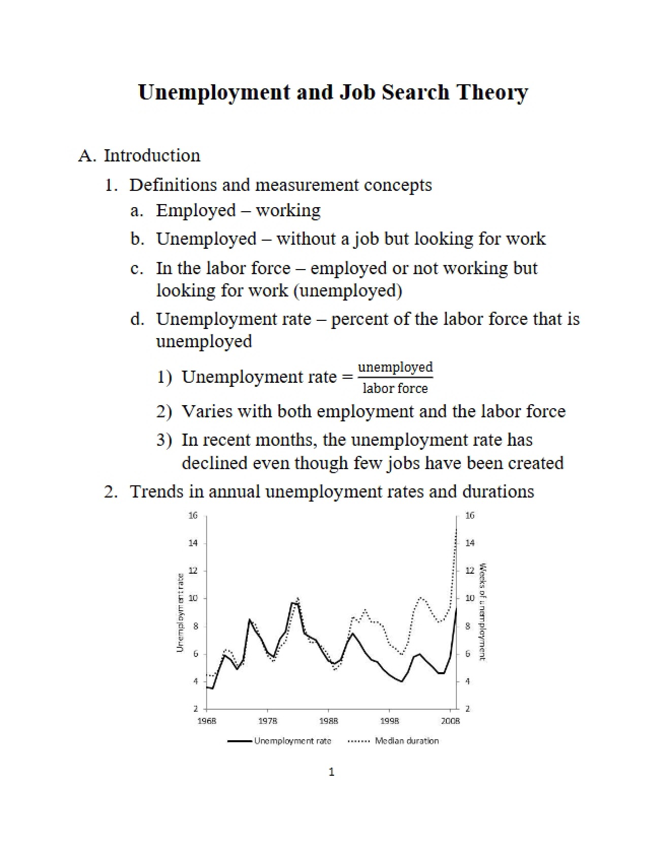 Theories of Job Search and Unemployment