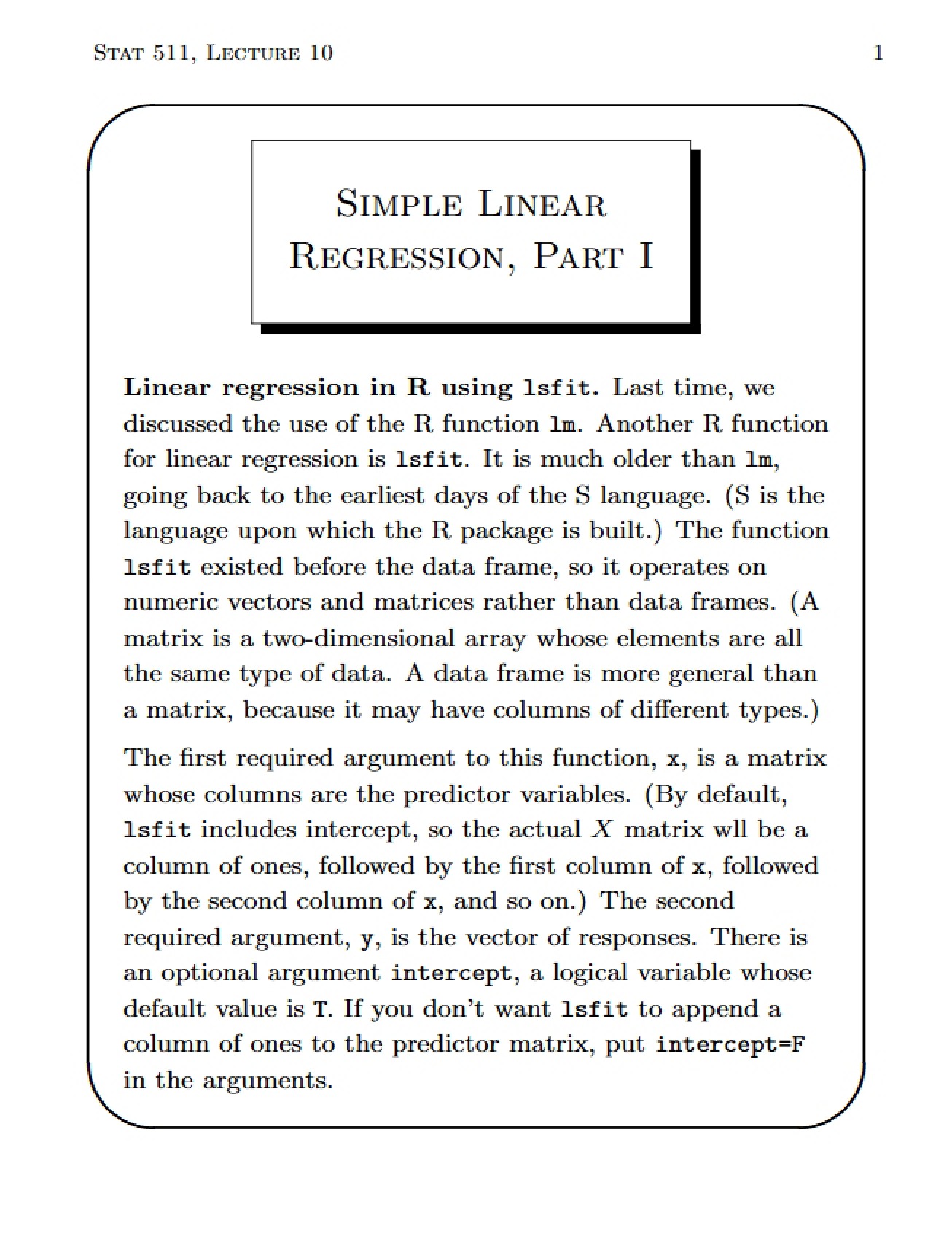 Regression Simple Linear (511)