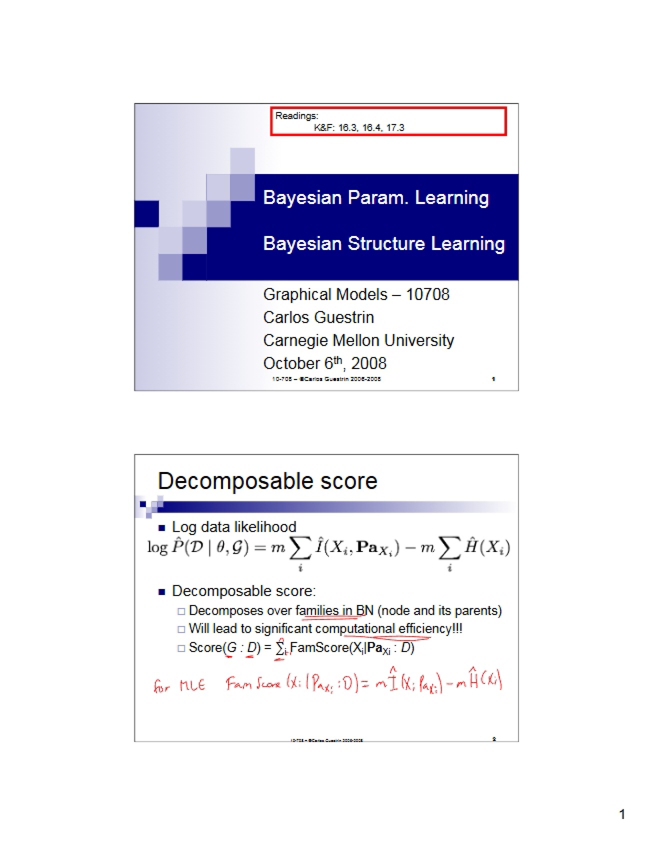 Part 1 Bayesian Structure and Parameter Learning