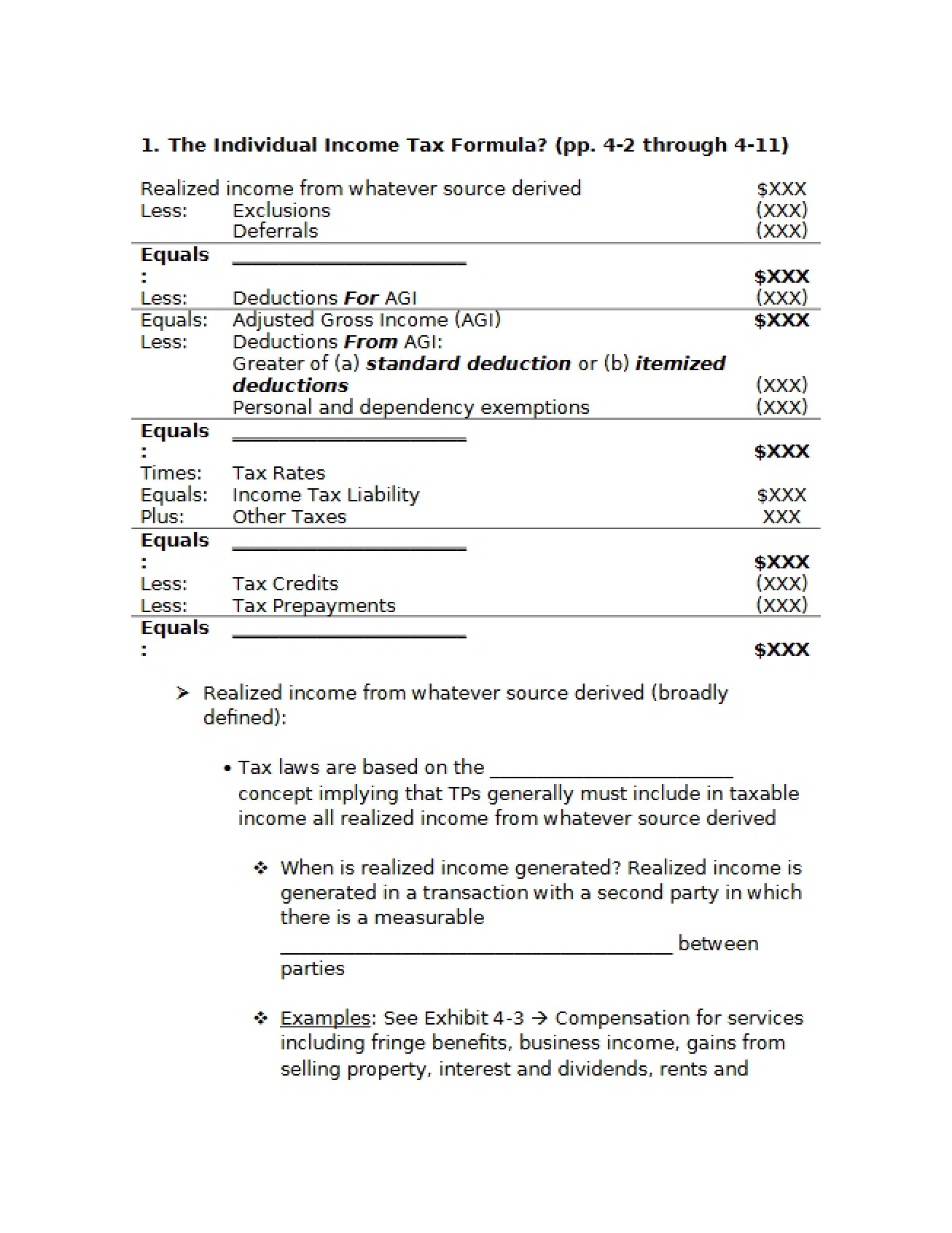 Introduction to the Individual Income Tax Formula