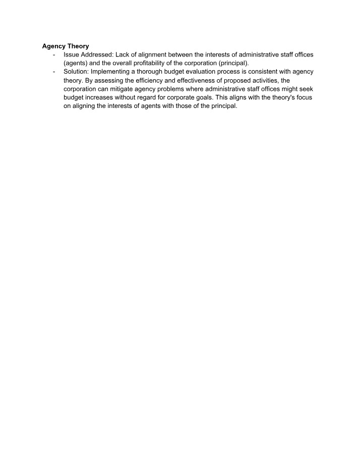Theory of Agency