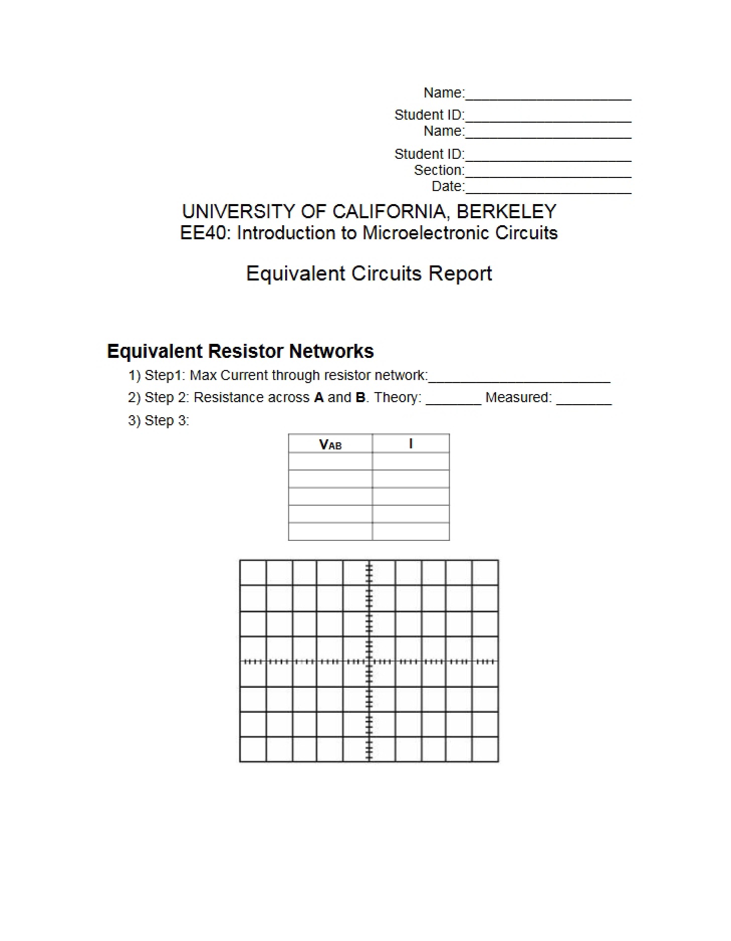 Equivalent Circuits Lab Report