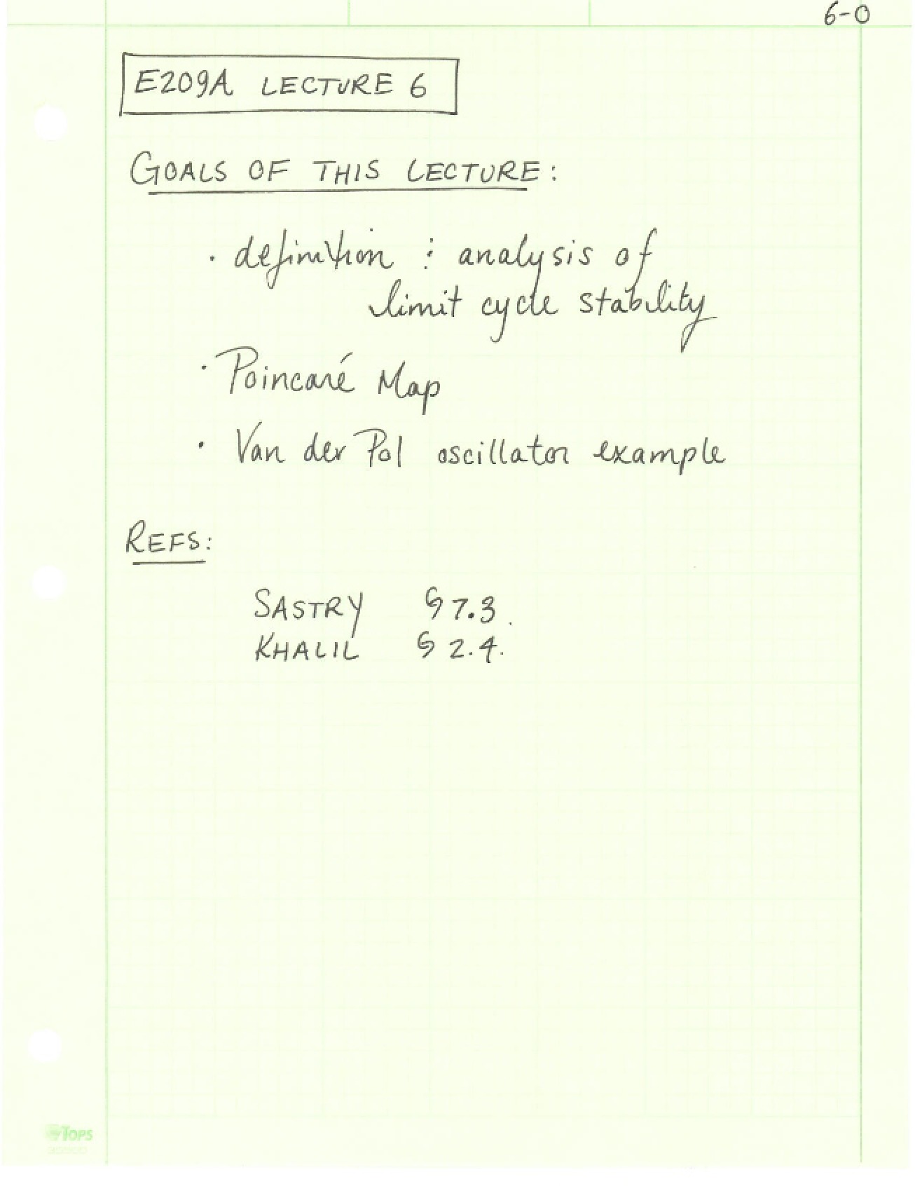 Lecture Notes for ENGR 209A
