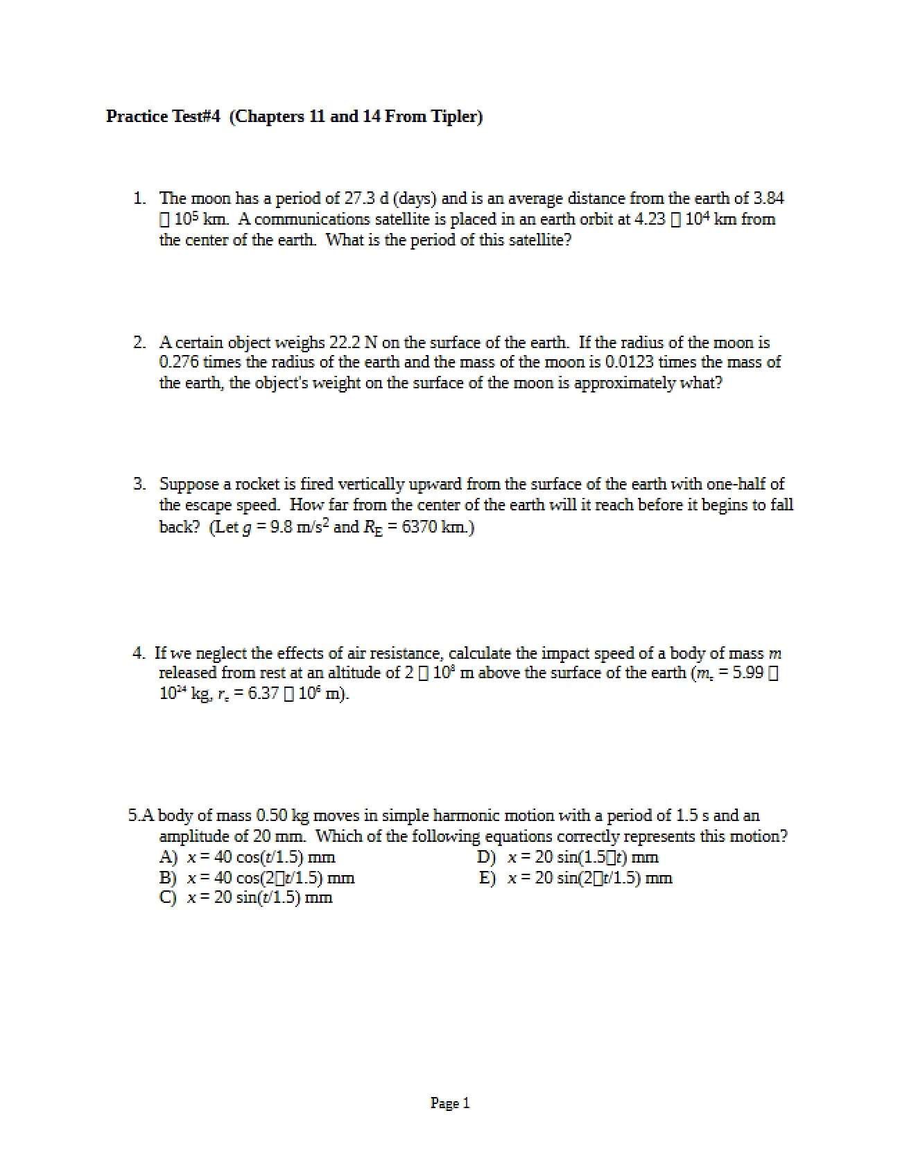 Fourth Practice Examination