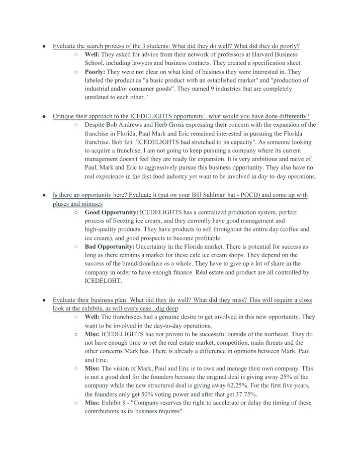 ICEDELIGHTS Case Study Questions