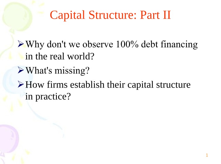 Capital Structure - Part II