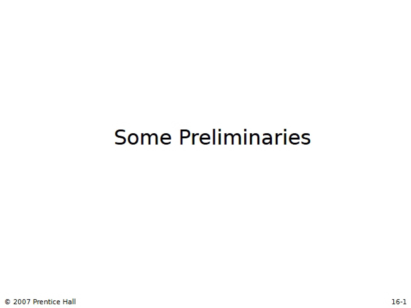 Preliminary Concepts