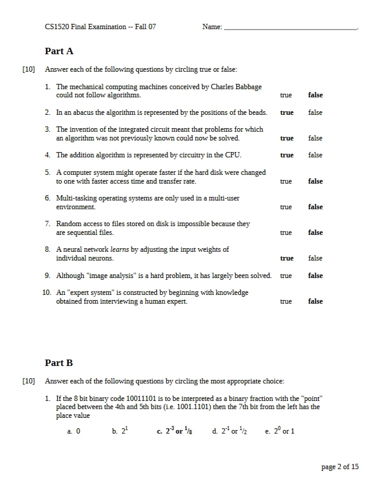 Final Assessment in Computer Fundamentals