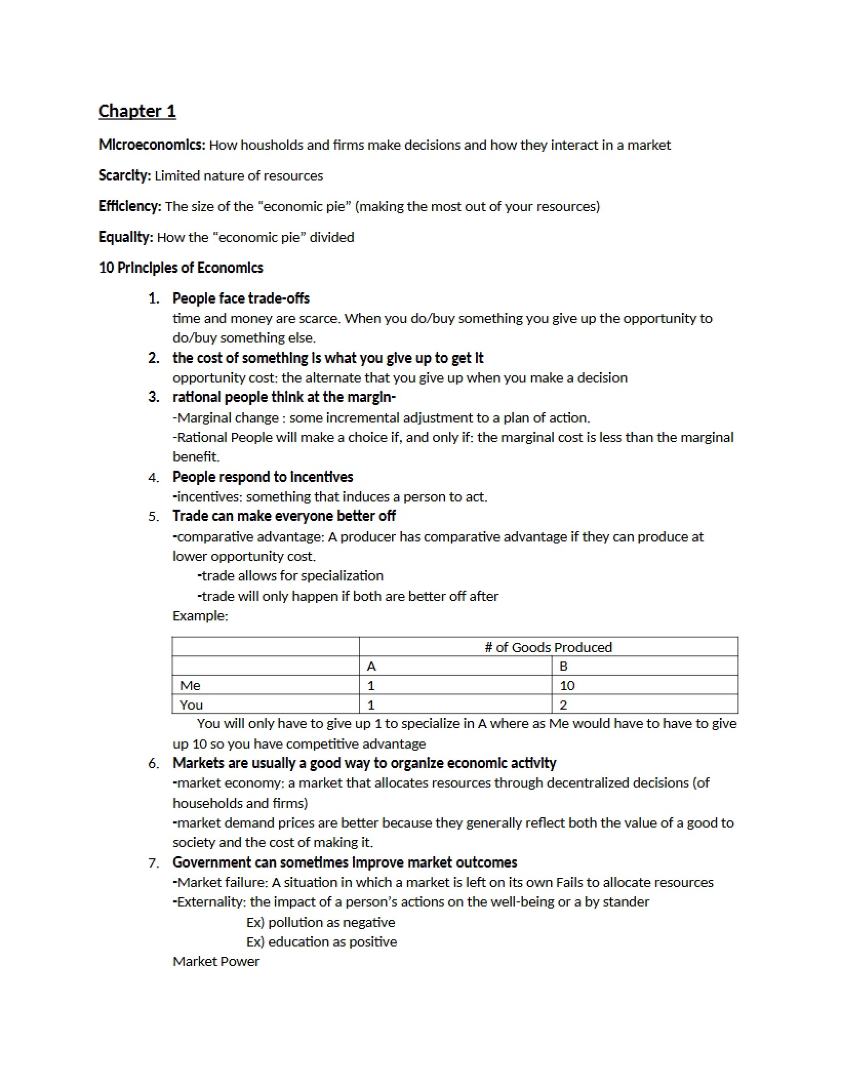 Microeconomics Chapter 1