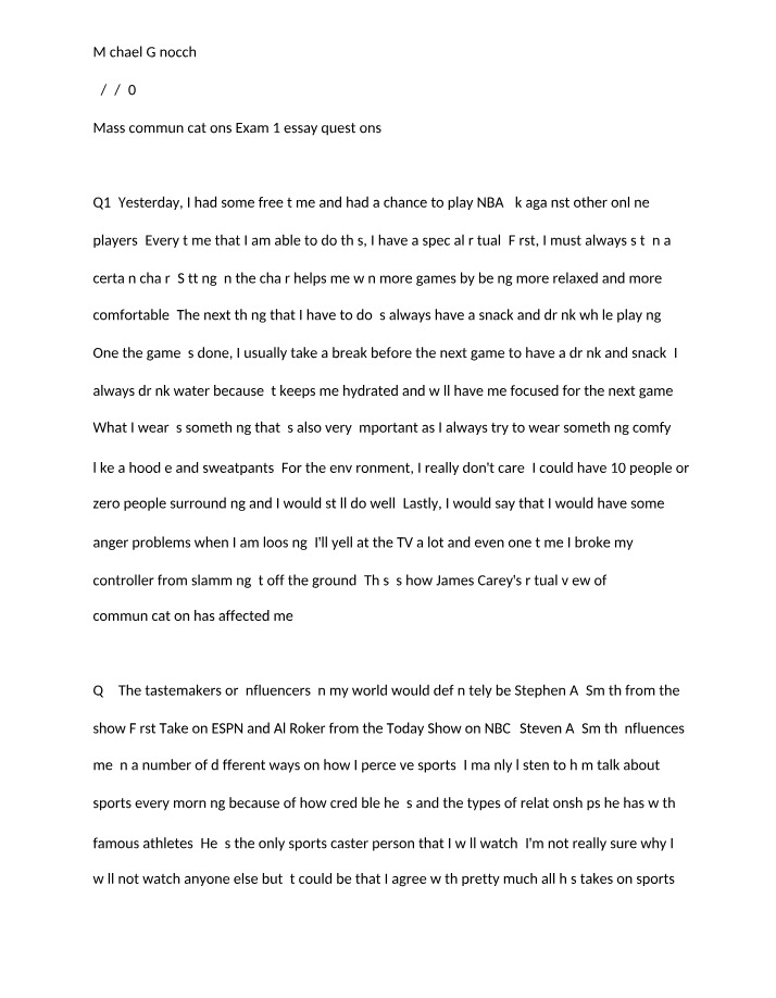 Essay Questions for Mass Communications Exam 1
