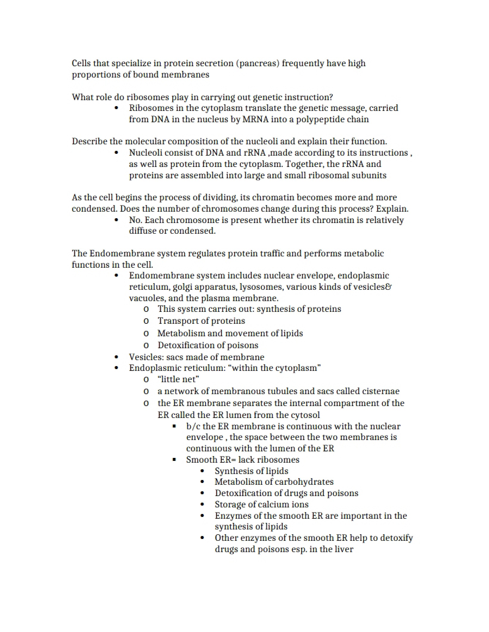 Class Notes for Biology I