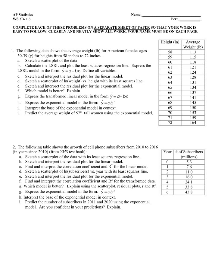 Worksheet 3B-1