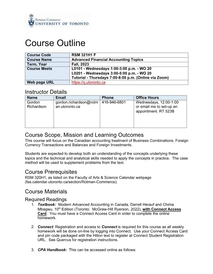 RSM321 Fall 2023 Course Outline
